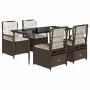 5-piece garden dining set with brown synthetic rattan cushions by , Garden sets - Ref: Foro24-3262974, Price: 492,77 €, Disco...