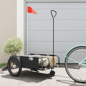 Fahrradanhänger aus Eisen und schwarzem Oxford-Stoff von , Fahrradanhänger - Ref: Foro24-94199, Preis: 107,15 €, Rabatt: %