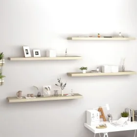 Floating wall shelves 4 units MDF oak color 120x23.5x3.8 cm by vidaXL, Shelves and shelves - Ref: Foro24-323885, Price: 105,5...