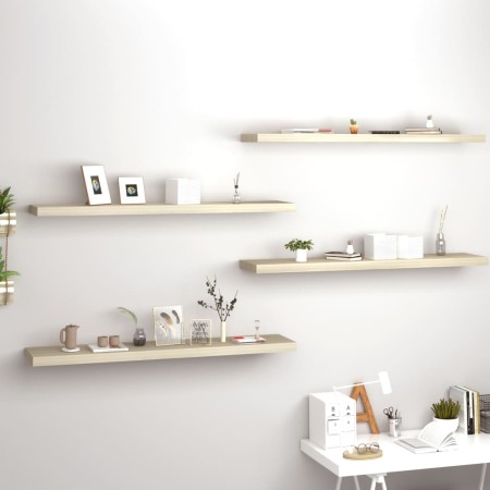 Estantes flotantes pared 4 uds MDF color roble 120x23,5x3,8 cm de vidaXL, Estantes y estanterías - Ref: Foro24-323885, Precio...