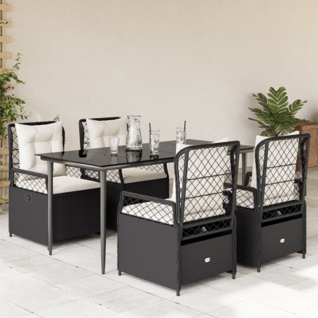 Gartenmöbel-Set, 5-teilig, mit schwarzen Polstern aus synthetischem Rattan von , Gartensets - Ref: Foro24-3262960, Preis: 511...