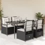 Set de muebles jardín 5 pzas con cojines ratán sintético negro by , Garden sets - Ref: Foro24-3262960, Price: 503,24 €, Disco...
