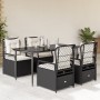 Set de muebles jardín 5 pzas con cojines ratán sintético negro by , Garden sets - Ref: Foro24-3262960, Price: 511,94 €, Disco...