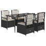 Gartenmöbel-Set, 5-teilig, mit schwarzen Polstern aus synthetischem Rattan von , Gartensets - Ref: Foro24-3262960, Preis: 511...