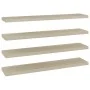 Floating wall shelves 4 units MDF oak color 120x23.5x3.8 cm by vidaXL, Shelves and shelves - Ref: Foro24-323885, Price: 105,5...