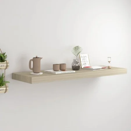 Oak color MDF floating wall shelf 80x23.5x3.8 cm by vidaXL, Shelves and shelves - Ref: Foro24-323877, Price: 25,36 €, Discoun...