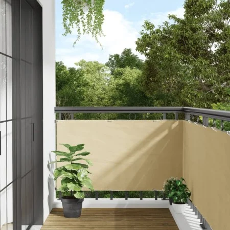 Cream PVC balcony privacy screen 1000x75 cm by , fence panels - Ref: Foro24-4005394, Price: 30,93 €, Discount: %