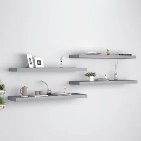 Floating wall shelves 4 pcs MDF gray 90x23.5x3.8 cm by vidaXL, Shelves and shelves - Ref: Foro24-323861, Price: 69,38 €, Disc...