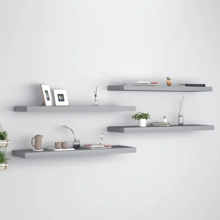 Floating wall shelves 4 pcs MDF gray 90x23.5x3.8 cm by vidaXL, Shelves and shelves - Ref: Foro24-323861, Price: 69,38 €, Disc...