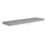 Schwebende Wandregale 4 Stück MDF grau 90x23,5x3,8 cm von vidaXL, Regale und Regale - Ref: Foro24-323861, Preis: 70,45 €, Rab...