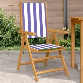 Gartenstühle 2 Stück Massivholz Akazie und blau-weißer Stoff von , Gartenstühle - Ref: Foro24-367662, Preis: 150,44 €, Rabatt: %