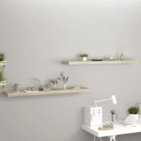 Floating wall shelves 2 pcs MDF oak color 120x23.5x3.8cm by vidaXL, Shelves and shelves - Ref: Foro24-323884, Price: 52,72 €,...