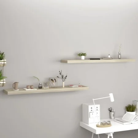 Floating wall shelves 2 pcs MDF oak color 120x23.5x3.8cm by vidaXL, Shelves and shelves - Ref: Foro24-323884, Price: 52,72 €,...