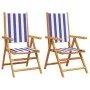 Gartenstühle 2 Stück Massivholz Akazie und blau-weißer Stoff von , Gartenstühle - Ref: Foro24-367662, Preis: 150,44 €, Rabatt: %