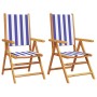 Gartenstühle 2 Stück Massivholz Akazie und blau-weißer Stoff von , Gartenstühle - Ref: Foro24-367662, Preis: 153,36 €, Rabatt: %