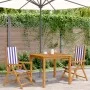 Gartenstühle 2 Stück Massivholz Akazie und blau-weißer Stoff von , Gartenstühle - Ref: Foro24-367662, Preis: 150,44 €, Rabatt: %