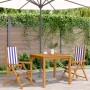 Sillas de jardín 2 uds madera maciza acacia y tela azul blanco by , Garden chairs - Ref: Foro24-367662, Price: 153,36 €, Disc...