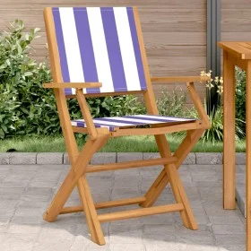 Gartenstühle 2 Stück Massivholz Akazie und blau-weißer Stoff von , Gartenstühle - Ref: Foro24-367674, Preis: 104,65 €, Rabatt: %
