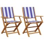 Gartenstühle 2 Stück Massivholz Akazie und blau-weißer Stoff von , Gartenstühle - Ref: Foro24-367674, Preis: 106,71 €, Rabatt: %