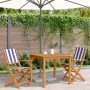 Gartenstühle 2 Stück Massivholz Akazie und blau-weißer Stoff von , Gartenstühle - Ref: Foro24-367674, Preis: 106,71 €, Rabatt: %