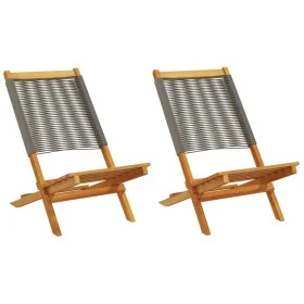 Sillas de jardín 2 uds madera maciza acacia polipropileno gris de , Sillas de jardín - Ref: Foro24-367688, Precio: 117,31 €, ...
