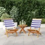 Gartenstühle 2 Stück Massivholz Akazie und blau-weißer Stoff von , Gartenstühle - Ref: Foro24-367695, Preis: 114,54 €, Rabatt: %