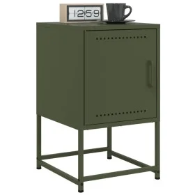 Mesitas de noche 2 unidades acero verde oliva 36x39x60,5 cm by , Nightstands - Ref: Foro24-846455, Price: 81,45 €, Discount: %