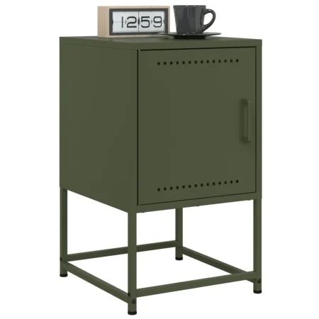 Mesitas de noche 2 unidades acero verde oliva 36x39x60,5 cm de , Mesitas de noche - Ref: Foro24-846455, Precio: 81,43 €, Desc...