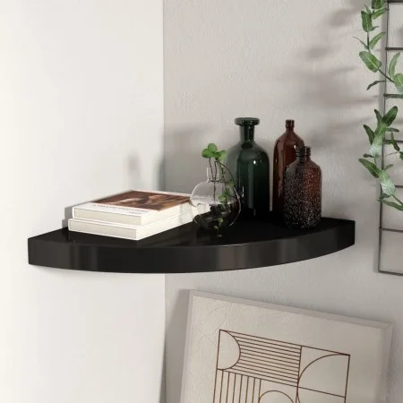 Black MDF corner floating shelf 35x35x3.8 cm by vidaXL, Shelves and shelves - Ref: Foro24-323919, Price: 27,90 €, Discount: %