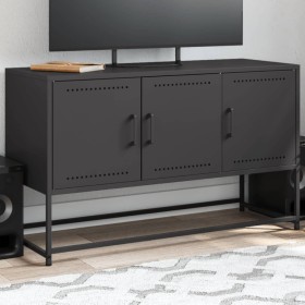 Schwarzer TV-Schrank aus Stahl, 100,5x39x60,5 cm. von , TV-Möbel - Ref: Foro24-846476, Preis: 101,63 €, Rabatt: %