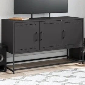 Schwarzer TV-Schrank aus Stahl, 100,5x39x60,5 cm. von , TV-Möbel - Ref: Foro24-846476, Preis: 73,00 €, Rabatt: %