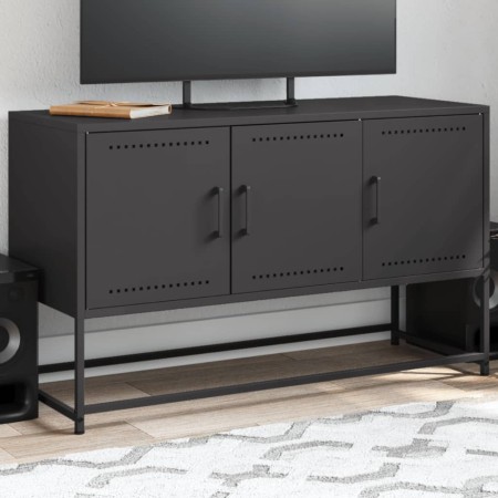 Schwarzer TV-Schrank aus Stahl, 100,5x39x60,5 cm. von , TV-Möbel - Ref: Foro24-846476, Preis: 101,63 €, Rabatt: %