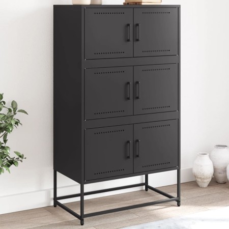 Aparador de acero negro 68,5x38,5x123,5 cm de , Aparadores - Ref: Foro24-846488, Precio: 144,74 €, Descuento: %