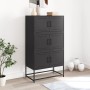 Aparador de acero negro 68,5x38,5x123,5 cm de , Aparadores - Ref: Foro24-846488, Precio: 144,74 €, Descuento: %
