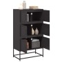 Aparador de acero negro 68,5x38,5x123,5 cm de , Aparadores - Ref: Foro24-846488, Precio: 144,74 €, Descuento: %