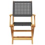 Sillas de jardín plegables 6 uds madera maciza y ratán PE negro by , Garden chairs - Ref: Foro24-3214557, Price: 375,83 €, Di...