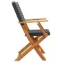 Faltbare Gartenstühle, 6 Stück, Massivholz und schwarzes PE-Rattan von , Gartenstühle - Ref: Foro24-3214557, Preis: 370,62 €,...