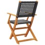 Sillas de jardín plegables 6 uds madera maciza y ratán PE negro by , Garden chairs - Ref: Foro24-3214557, Price: 375,83 €, Di...