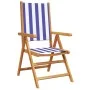 Sillas jardín reclinables 8 uds madera maciza tela azul blanco de , Sillas de jardín - Ref: Foro24-3214555, Precio: 570,02 €,...