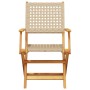 Faltbare Gartenstühle, 4 Stück Massivholz und PE-Rattan in Beige. von , Gartenstühle - Ref: Foro24-3214562, Preis: 258,59 €, ...