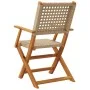 Sillas de jardín plegables 4 uds madera maciza y ratán PE beige by , Garden chairs - Ref: Foro24-3214562, Price: 254,15 €, Di...
