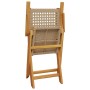 Faltbare Gartenstühle, 4 Stück Massivholz und PE-Rattan in Beige. von , Gartenstühle - Ref: Foro24-3214562, Preis: 258,59 €, ...