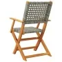 Faltbare Gartenstühle, 6 Stück Massivholz und graues PE-Rattan von , Gartenstühle - Ref: Foro24-3214560, Preis: 381,62 €, Rab...