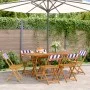 Faltbare Gartenstühle, 6 Stück, Massivholz, blau-weißer Stoff. von , Gartenstühle - Ref: Foro24-3214626, Preis: 234,69 €, Rab...