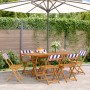Faltbare Gartenstühle, 6 Stück, Massivholz, blau-weißer Stoff. von , Gartenstühle - Ref: Foro24-3214626, Preis: 238,89 €, Rab...