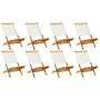 Sillas jardín plegables 8 uds tela madera maciza y tela crema by , Garden chairs - Ref: Foro24-3214639, Price: 445,74 €, Disc...