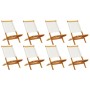 Sillas jardín plegables 8 uds tela madera maciza y tela crema by , Garden chairs - Ref: Foro24-3214639, Price: 453,94 €, Disc...
