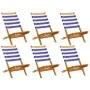 Faltbare Gartenstühle, 6 Stück, Massivholz, blau-weißer Stoff. von , Gartenstühle - Ref: Foro24-3214653, Preis: 314,08 €, Rab...