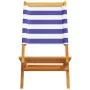 Sillas jardín plegables 6 uds madera maciza tela azul blanco by , Garden chairs - Ref: Foro24-3214653, Price: 314,04 €, Disco...