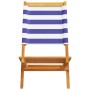 Sillas jardín plegables 6 uds madera maciza tela azul blanco by , Garden chairs - Ref: Foro24-3214653, Price: 319,94 €, Disco...